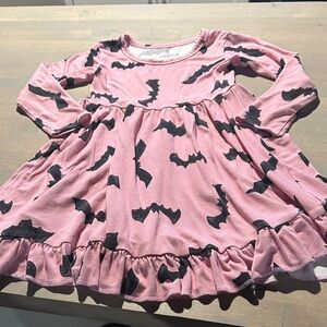 Little‎ Pajama Co Bamboo Halloween Pink Bat Ruffle Dress 2T
